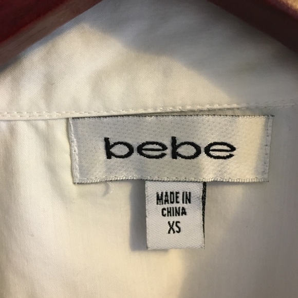 Bebe White Blouse, Pleated, Size XS - Picture 3 of 5